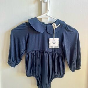 NWT Toddler Girls Kate Quinn Navy Blue Peter Pan Bubble Romper | Size 2T